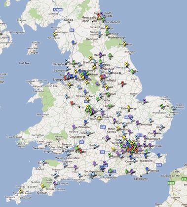 Map of over-one-year waiters in England